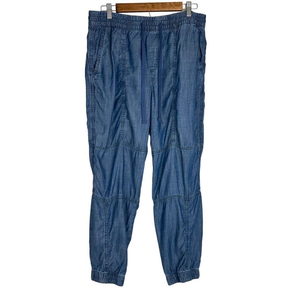 Gap Tencel Seamed Jogger Pants Women’s Medium‎ Casual Utility Indigo Blue